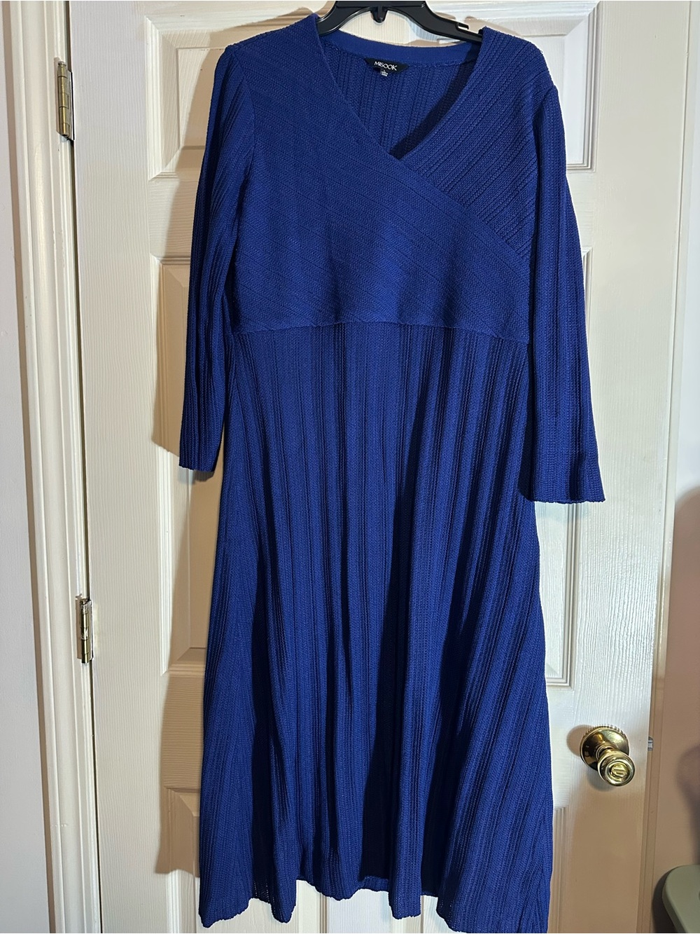 Misook Royal Blue Knit Midi Dress